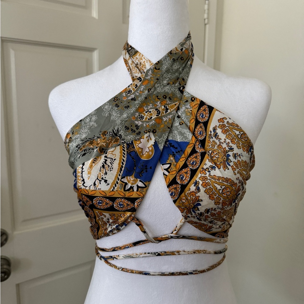 Satin Wrap Top